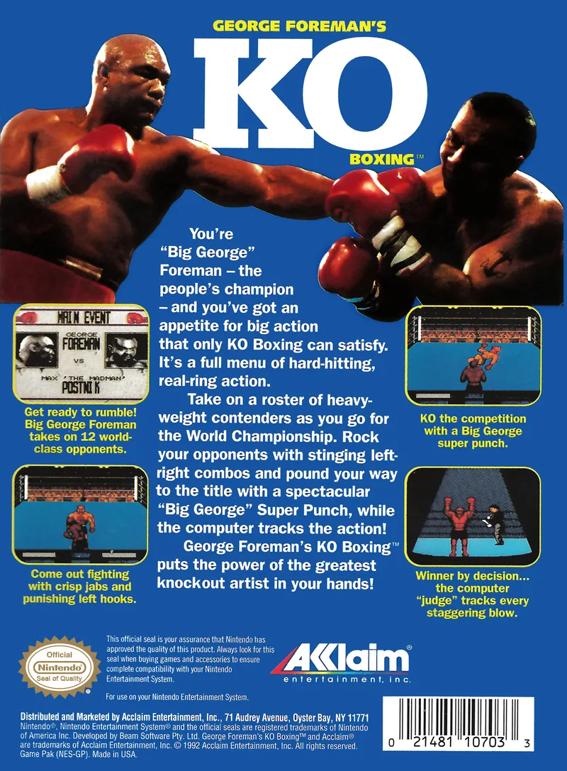 George Foreman's KO Boxing box back