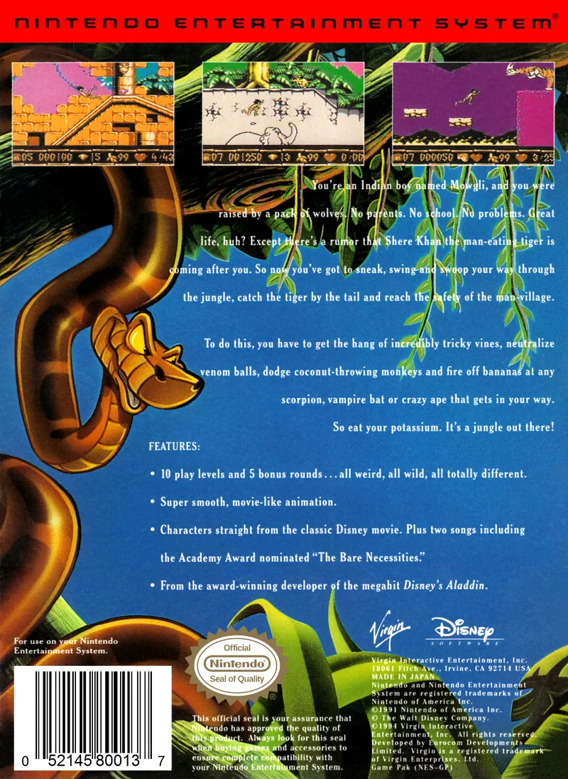 The Jungle Book box back