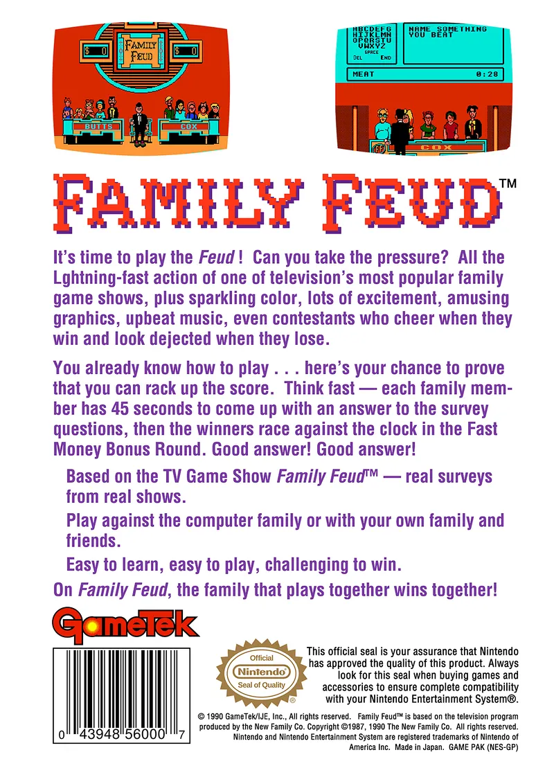 Family Feud box back