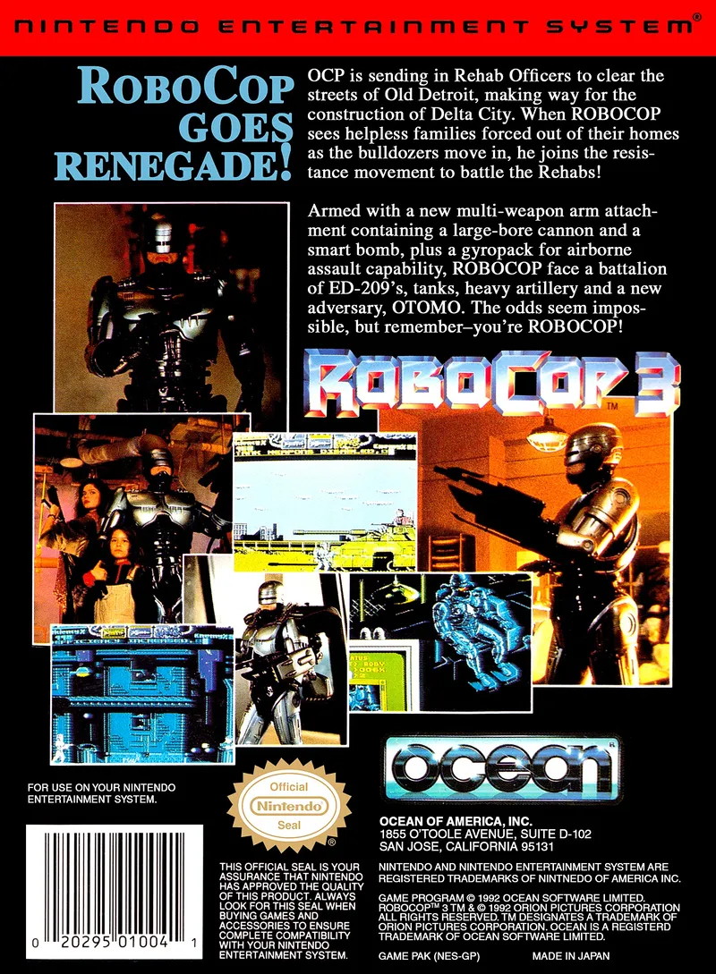 RoboCop 3 box back