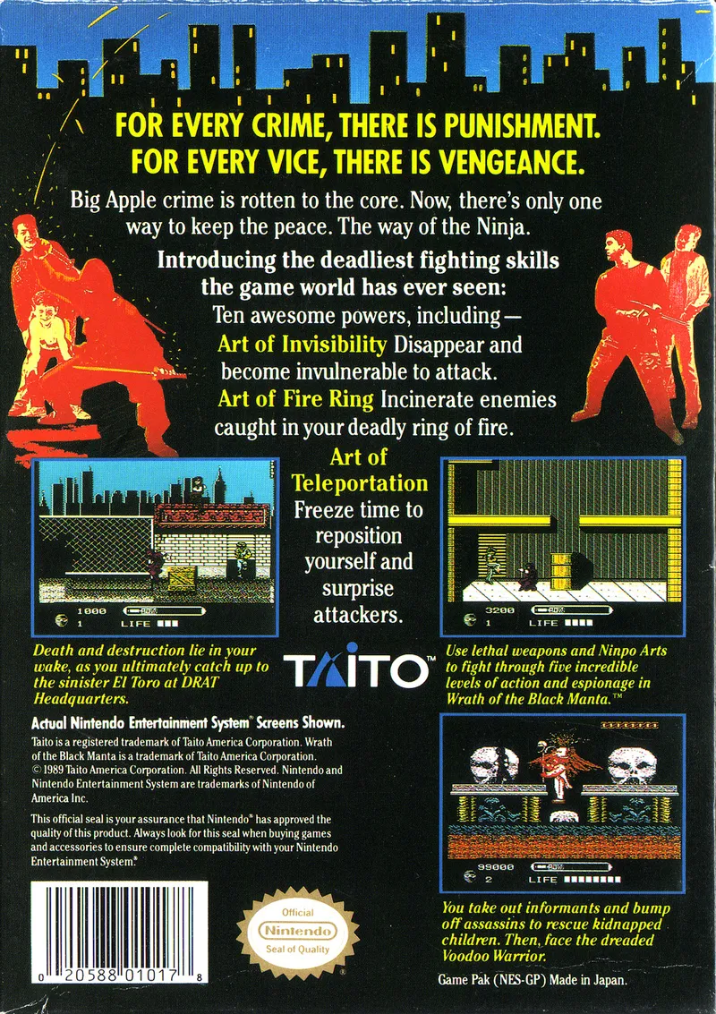 Wrath of the Black Manta box back