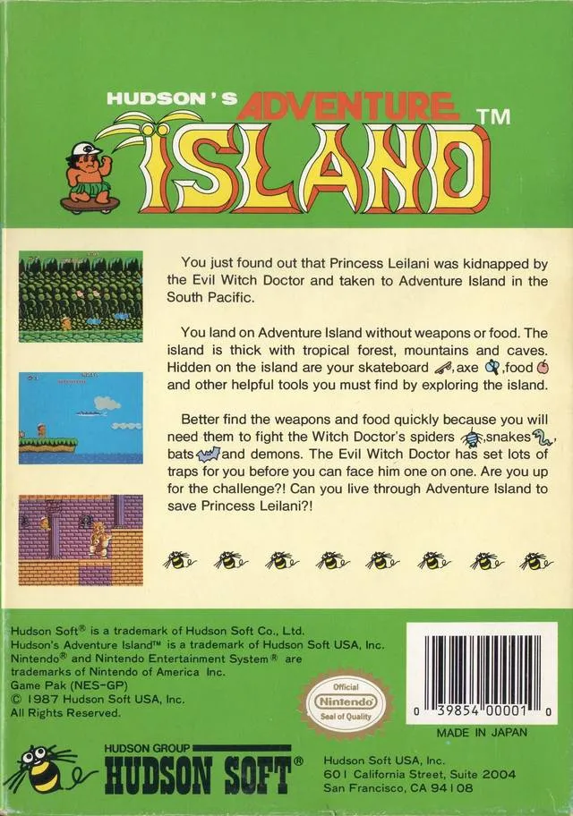 Adventure Island box back