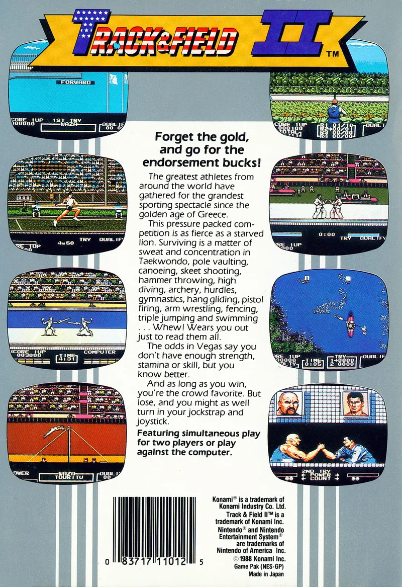 Track & Field II box back