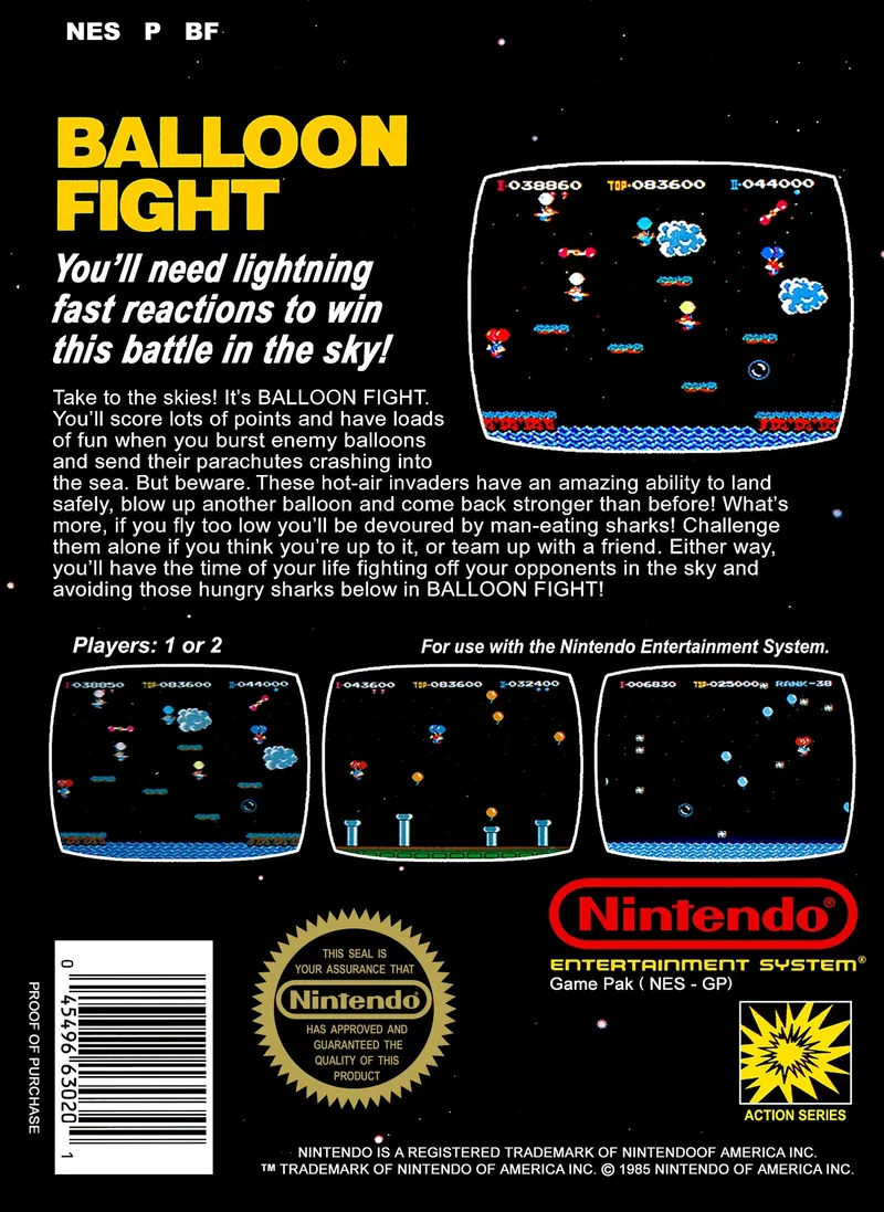Balloon Fight box back