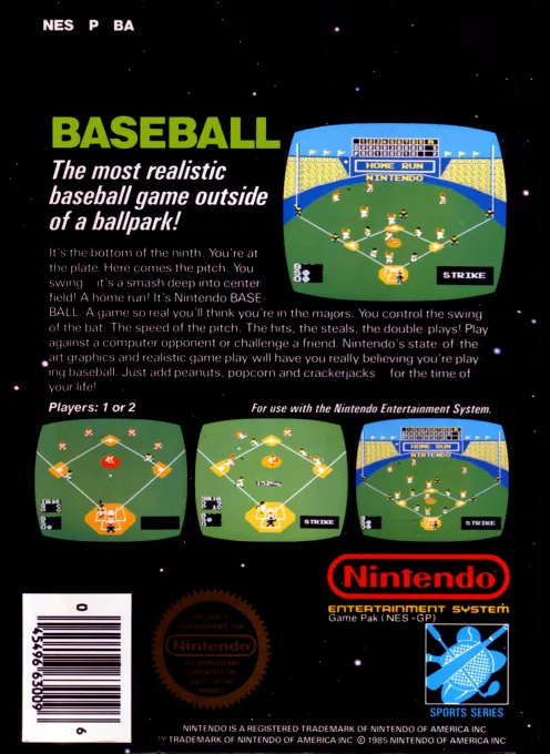 Baseball box back