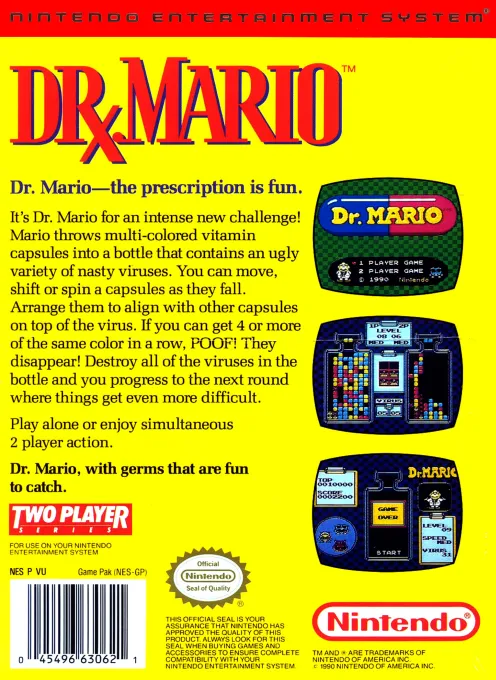 Dr. Mario box back