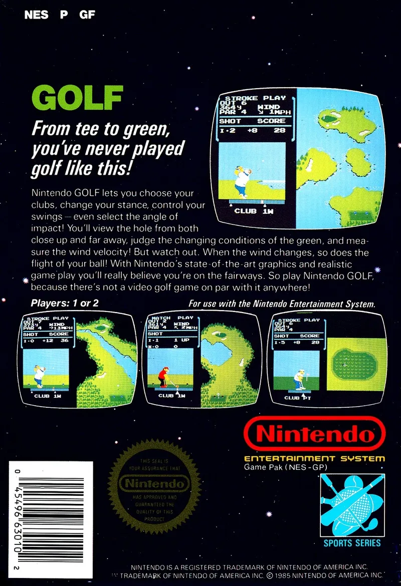 Golf box back