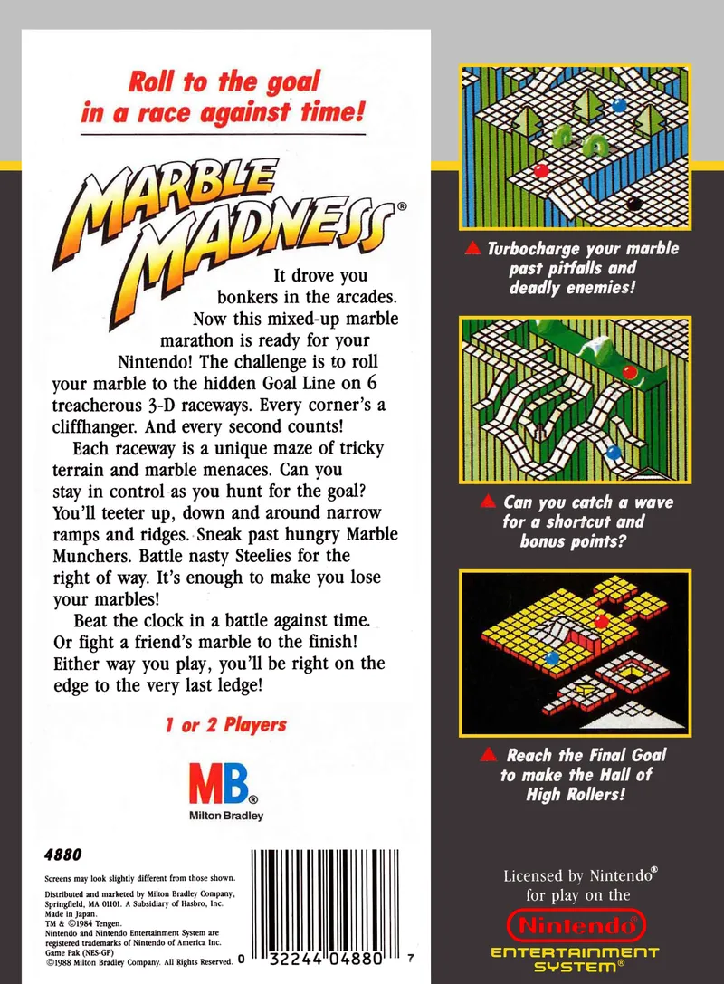 Marble Madness box back