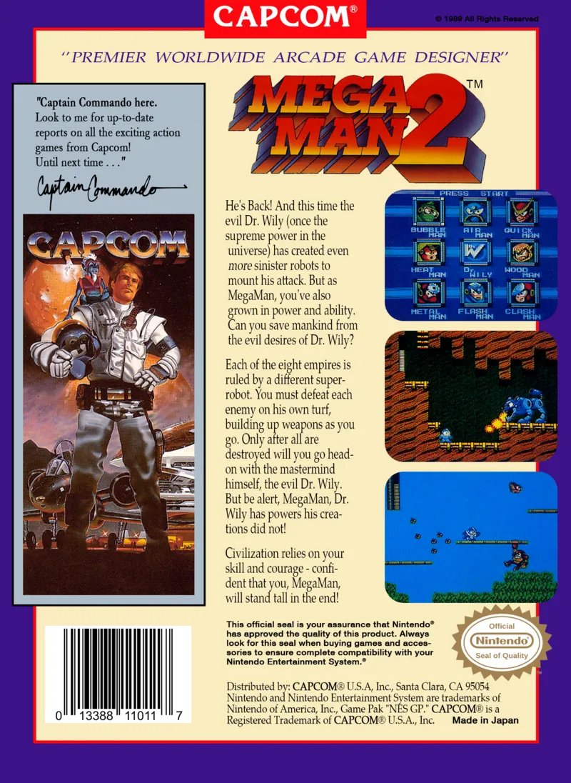 Mega Man 2 box back