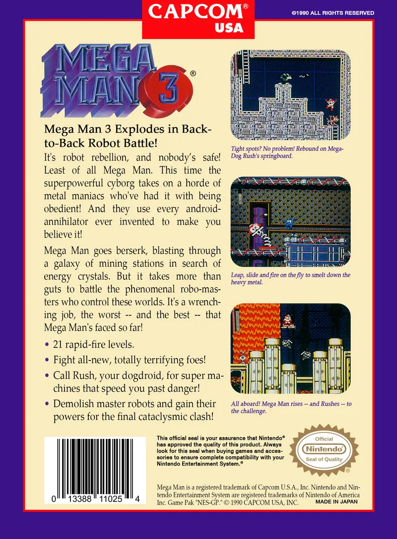Mega Man 3 box back