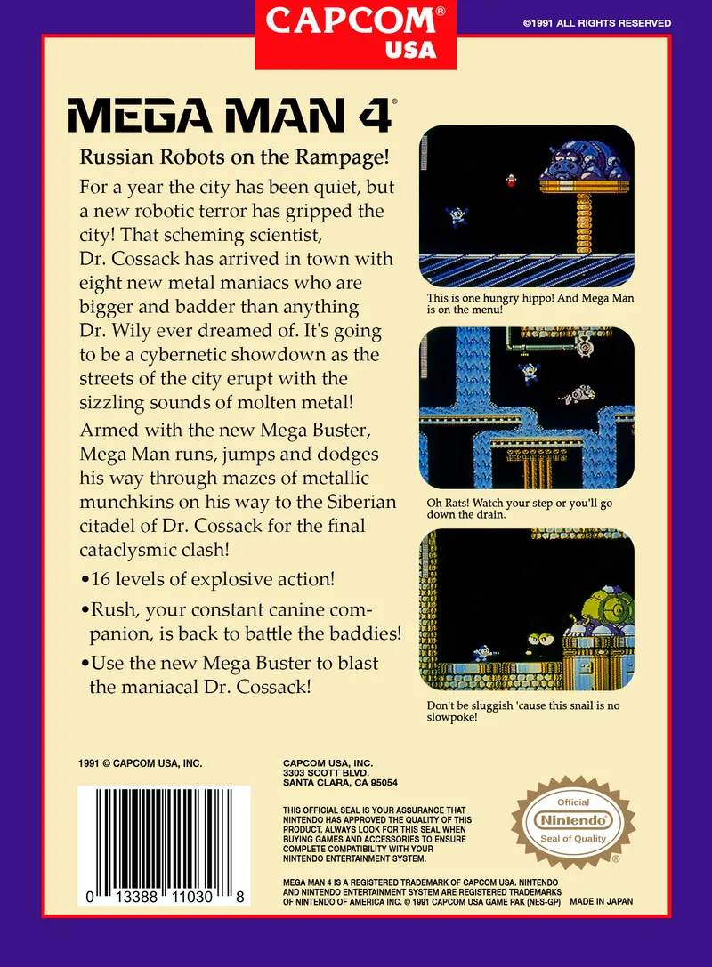 Mega Man 4 box back
