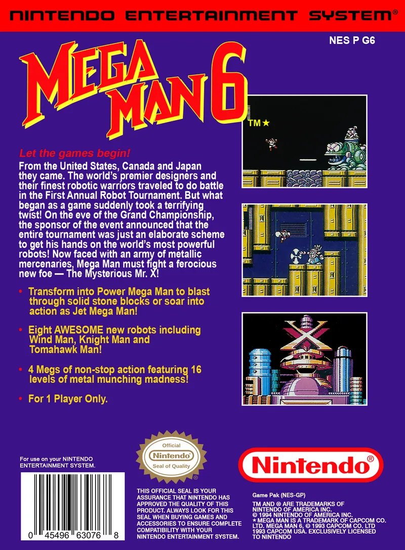 Mega Man 6 box back