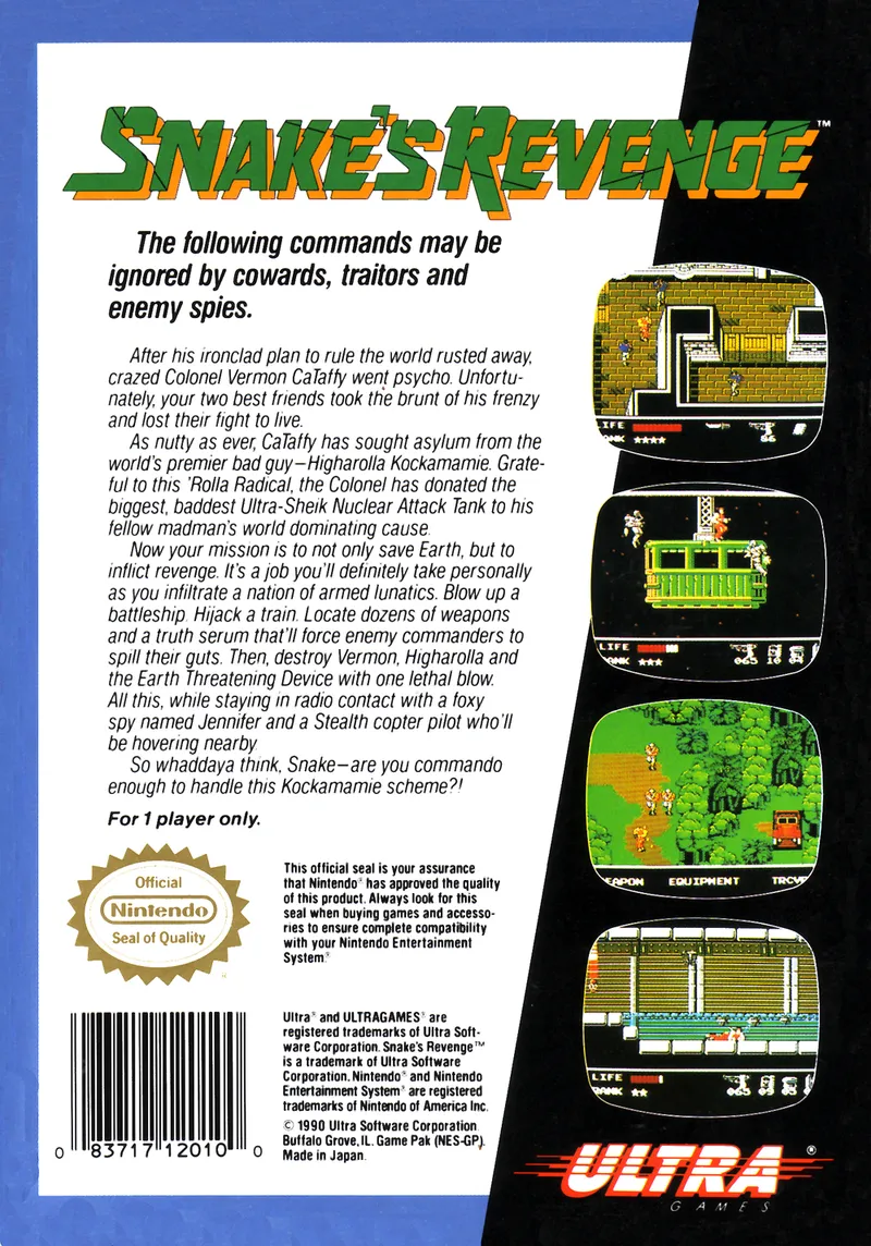 Snake's Revenge box back