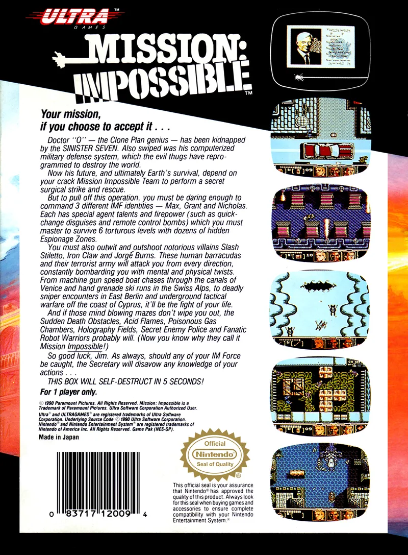 Mission: Impossible box back