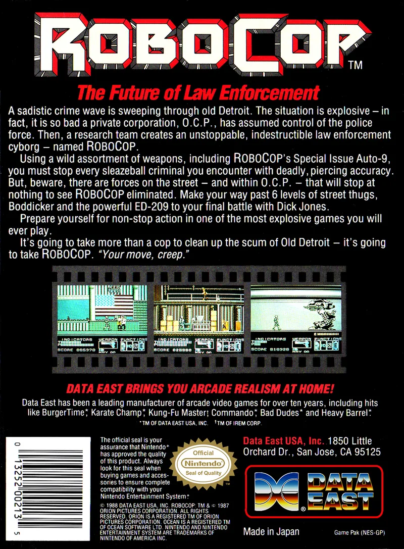RoboCop box back