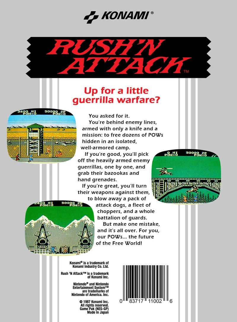 Rush'n Attack box back