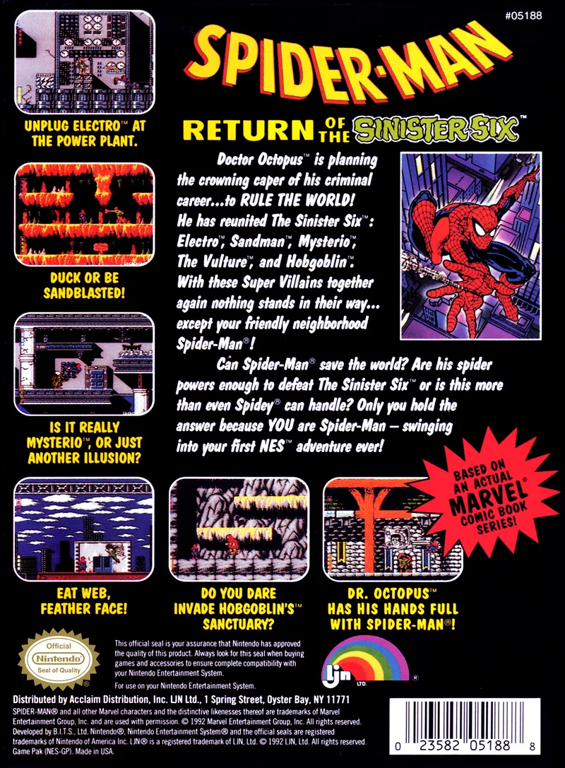 Spider-Man: Return of the Sinister Six box back