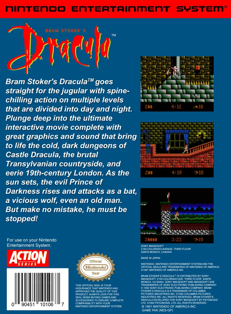 Bram Stoker's Dracula box back