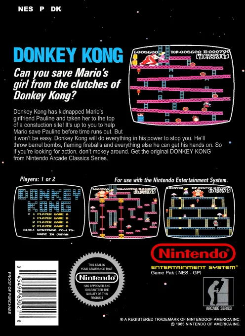 Donkey Kong box back