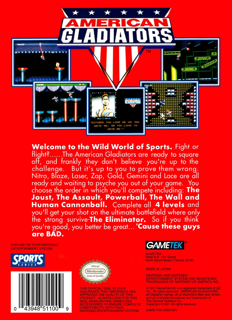 American Gladiators box back