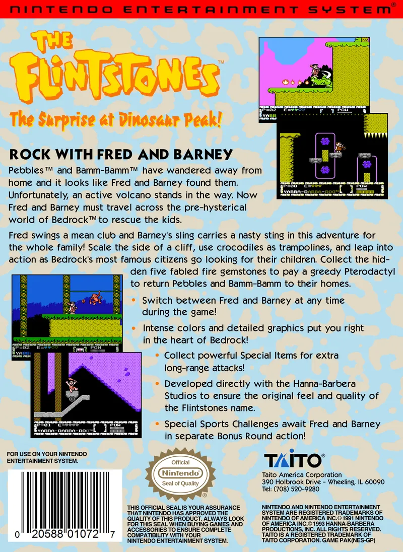 The Flintstones: The Surprise at Dinosaur Peak! box back