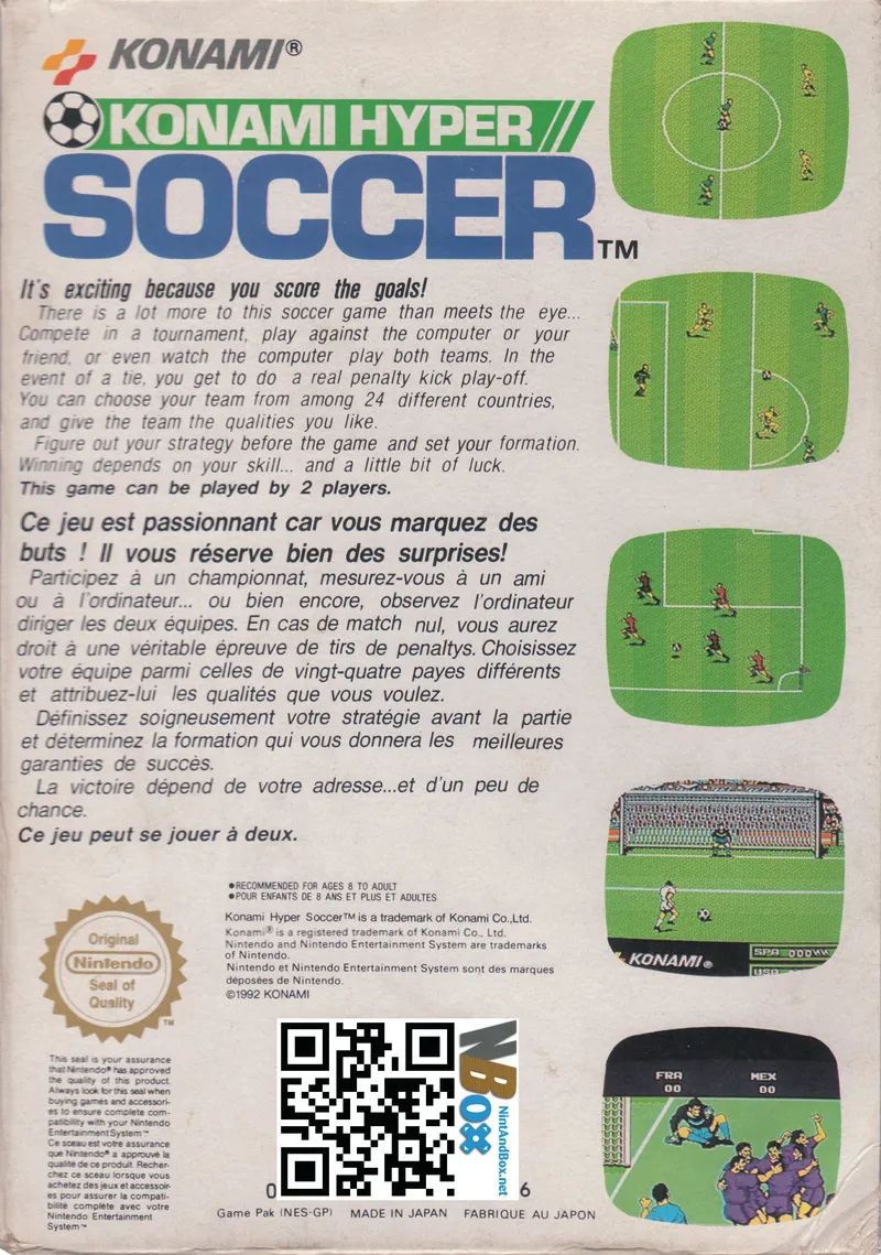 Konami Hyper Soccer box back