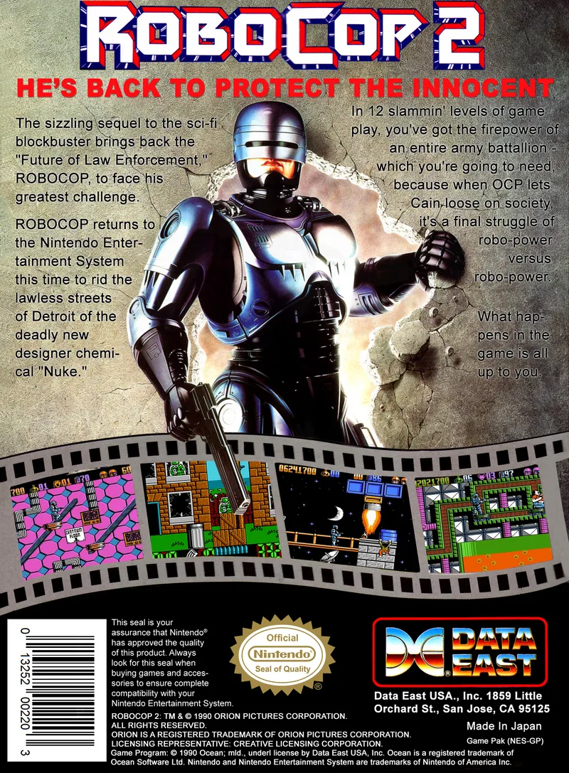 RoboCop 2 box back
