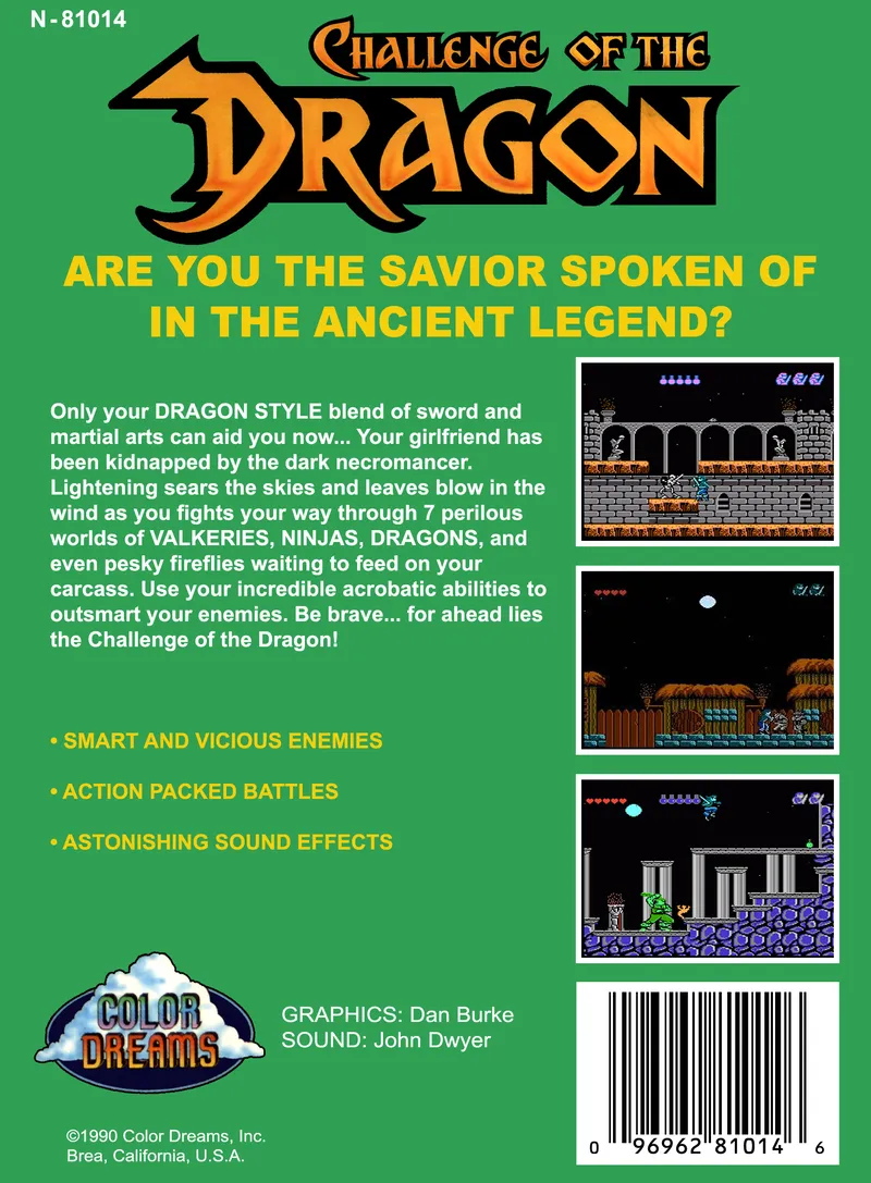 Challenge of the Dragon box back