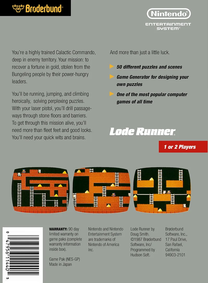 Lode Runner box back
