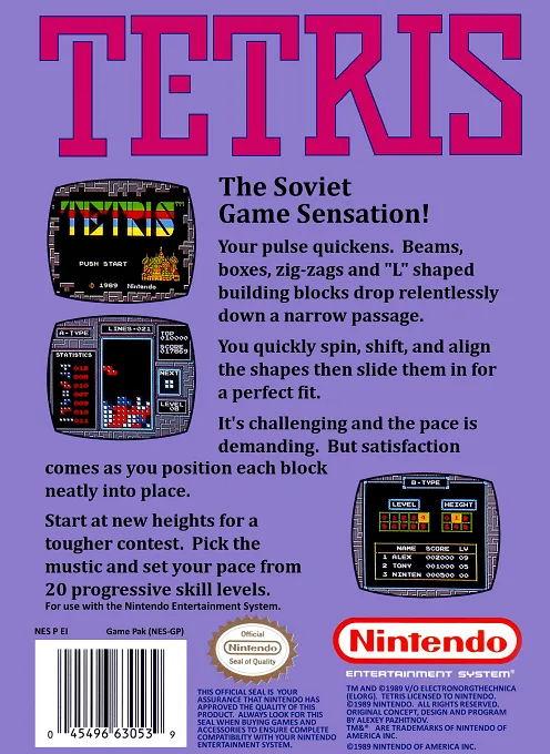 Tetris box back