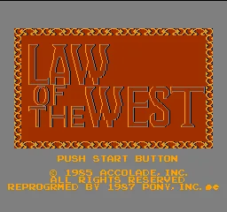 Law of the West title screen