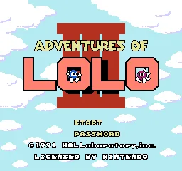 Adventures of Lolo II title screen