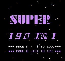 Super 190-in-1 title screen