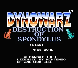 Dynowarz - The Destruction of Spondylus title screen