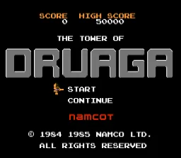 Druaga no Tou title screen