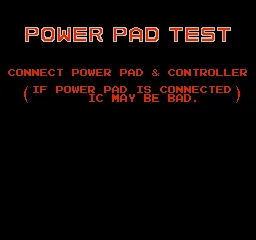 Nintendo World Class Service - Power Pad Test Cartridge (USA) (Test Program) screenshot