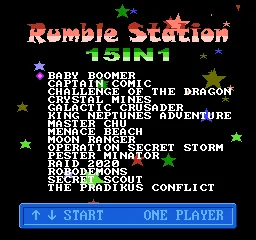 Rumble Station - 15 in 1 title screen