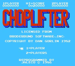 Choplifter title screen