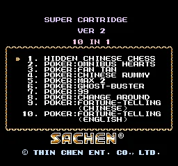 Backdrop artwork for Super Cartridge Ver 2 - 10 in 1