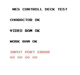 Nintendo World Class Service - Port Test Cartridge (USA) (Test Program) screenshot