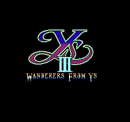 Ys III - Wanderers from Ys title screen