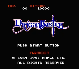 Dragon Buster title screen