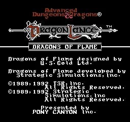 Advanced Dungeons & Dragons - Dragons of Flame title screen