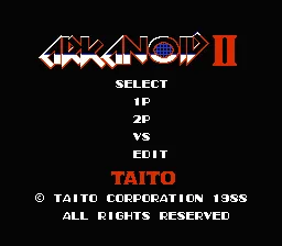 Arkanoid II title screen