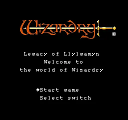 Wizardry II - Llylgamyn no Isan title screen