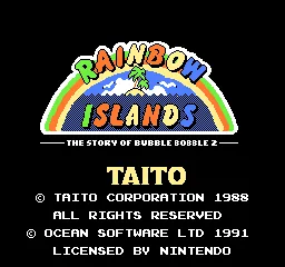 Rainbow Islands - Bubble Bobble 2 title screen