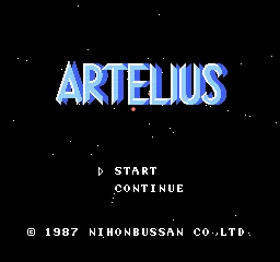 Artelius title screen