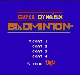 Super Dyna'mix Badminton title screen