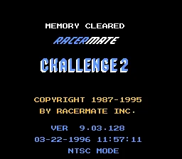 Racermate Challenge II title screen
