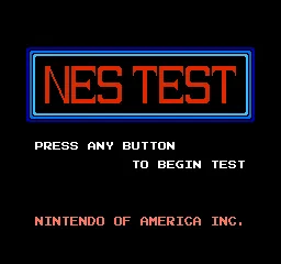 Nintendo World Class Service - Control Deck Test Cartridge (USA) (Test Program) title screen